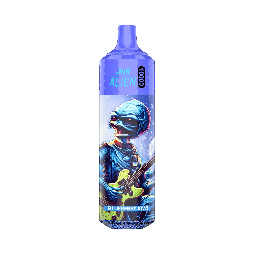 Alien-themed vape with blueberry kiwi flavor